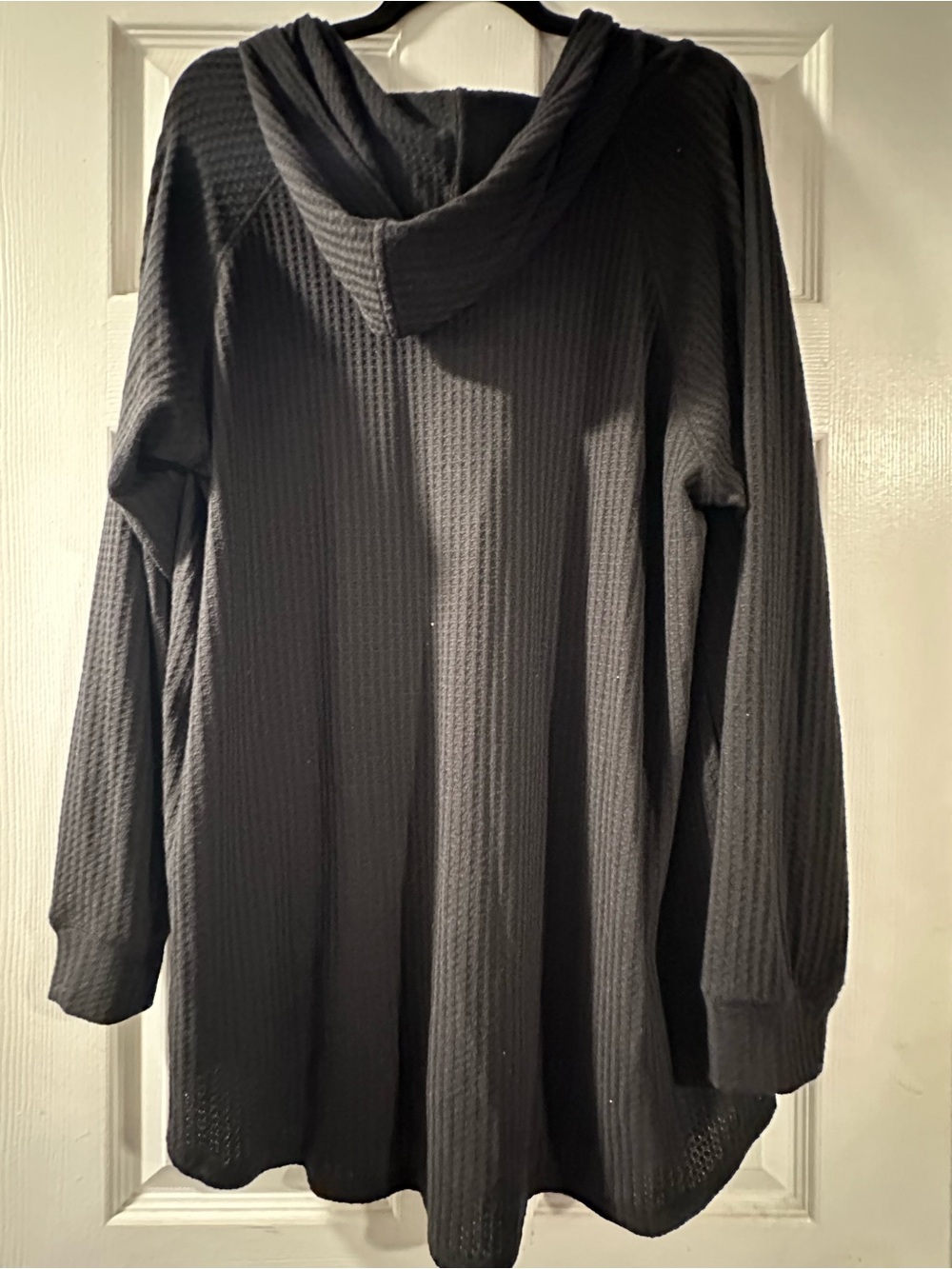 torrid NWT Black Waffle Knit Hooded Henley - Picture 4 of 9
